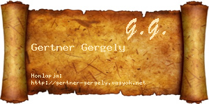 Gertner Gergely névjegykártya